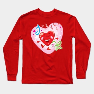 Happy love heart on Valentine's Day Long Sleeve T-Shirt